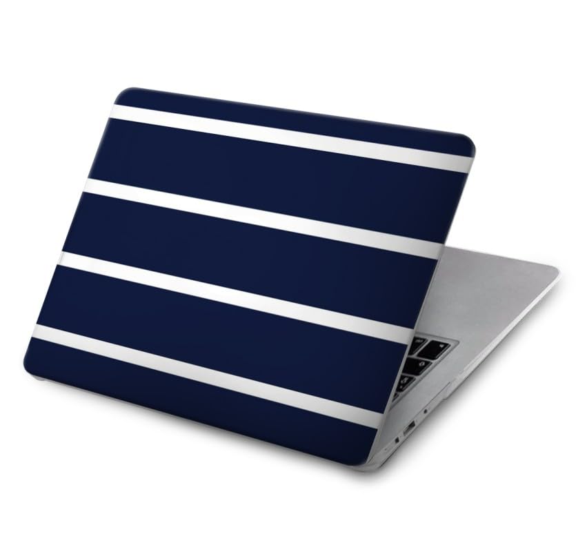 Etui MacBook Air 13 Navy White Striped coque protection A3113 A3240