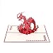 Paper Spiritz Chinese Dragon 3D Pop up Greeting Cards for Chinese New Year Anniversary Card Birthday Card for Kids Husband Wife