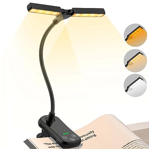 HUNYYN Mini Wiederaufladbare Buchlampe mit Klemme zum Lesen im Bett, 14...