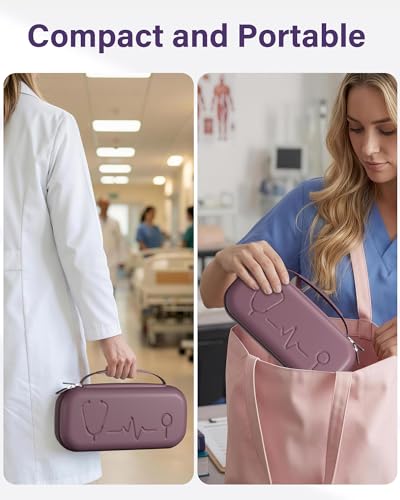 Image of ProCase Stethoscope Case for 3M Littmann Classic III & Cardiology IV -Plum | Hard Protective Carrying Bag Fits MDF, ADC, Omron Stethoscopes, Medical Storage Organizer for Nurses & Nursing Students