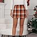Women's Plaid Mini Skirt High Waist Pencil Bodycon Short Skirts Winter A Line Pencil Skirts Fall Spring Outifts Orange