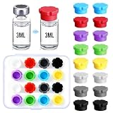 16 Stück 3ml Schutzkappen für Glasfläschchen Auslaufsicher Staubdicht Deckel für Injektionen und den Laborgebrauch, 8 Farben