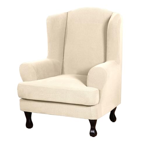 WYJHNLBEDC 2 Fundas Elásticas Cubre Sillones, Fundas para Butacas, para Sillones de Orejas, Exteriores, Salón, Sofá, 1 Plaza
