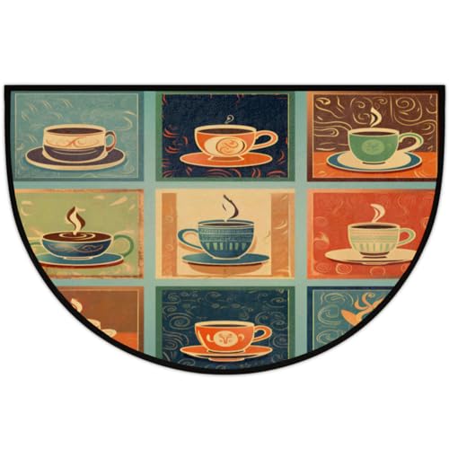 Tapete decorativo semicircular 91x61 cm Microfibra miniatura 5