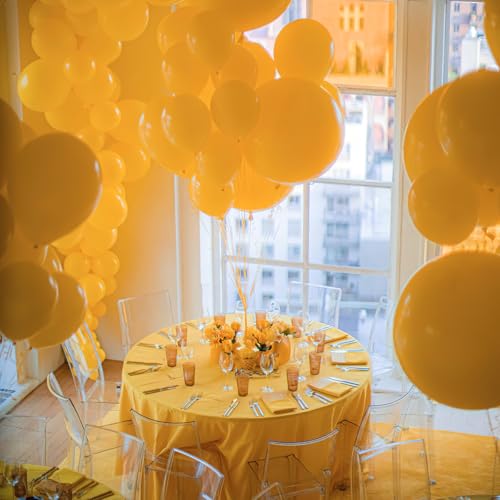 Image of PartyWoo Mustard Yellow Balloons 155pcs Different Sizes of 18 12 10 5 Inch Yellow Fall Balloon Arch Kit for Birthday Engagement Baby Shower Bee Sunflower Little Cutie Party Decorations Yellow-Y10