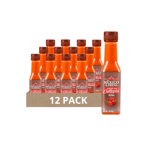 Image of Mexico Lindo Chiltepin Hot Sauce | 14,200 Scoville Level | Traditional Spicy Flavor | 5 Fl Oz Bottles (Pack of 12)