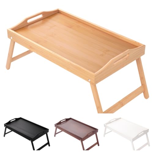 Zekono ローテーブル 折りたたみ おしゃれ 竹製 ちゃぶ台 ベッドテーブル 折り畳み机 座卓ベッドトレイ 軽食朝食トレイテーブル 完成品 折りたたみ式デスク 小さい 小型 軽量 膳 (ナチュラルカラー,コンピューターデスク 001 クラシック 503