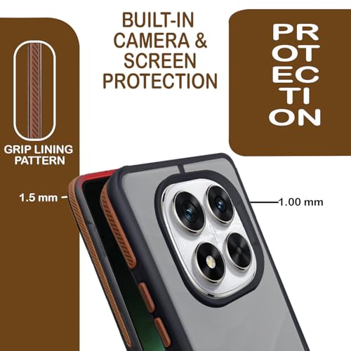 Image of A rtistque Frosted Ultra Matte Back Cover Case for Redmi Note 14 Pro 5G | Smooth Sides with Grip | Stylish Protective Design | Raised Camera Edges | Redmi Note 14 Pro Back Cover - Brown