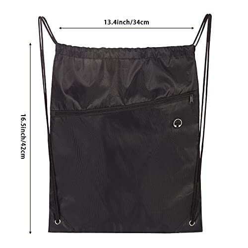 Natural Style 2 Pieces Drawstring Bag With Zipper And Pockets, Small Workout String Bag For Sports Gym Travel #TOP4