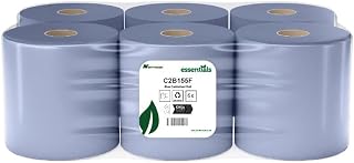 Blue Centrefeed Rolls – Pack of 6 | 2-Ply, 150m, Embossed Wipes for Cleaning, Kitchens, Workshops & Industrial Use | CHSA Approved, Perforated & Easy Tear