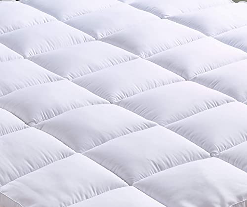 Mattress Topper Twin 2Inches Gusset 39X75 Inches 2 Inches Thick Plush Down Alternative Quilted Fitted Skirt Protector Mattress Pad Reviver Enhancer (Microfiber, Twin 2 Inches Gusset) #TOP2