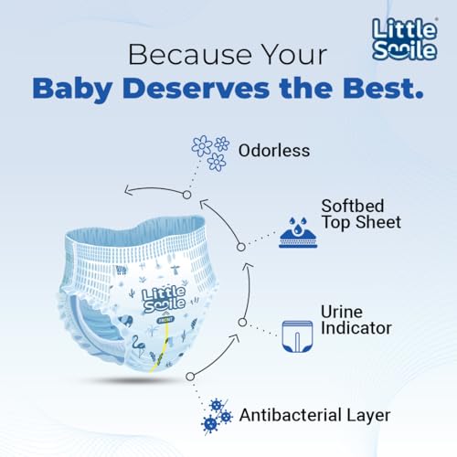 Image of Baby Diapers Pant Style | Size - XL - 50 (Pack of 1) | Odorless and Antibacterial Layer with Urine Indicator (50 Pieces)