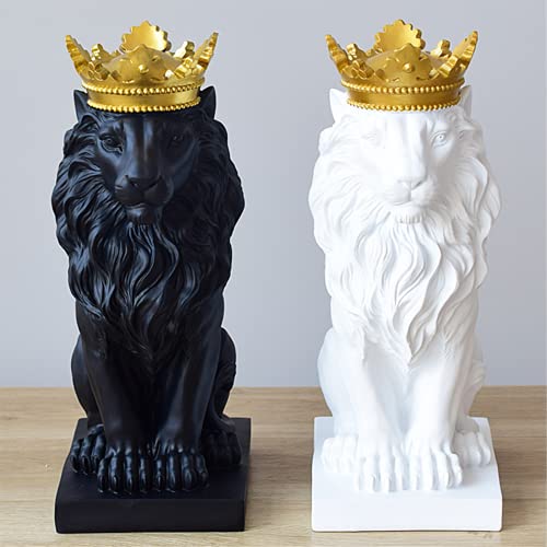 Sculptures Home Decor Lion Decorative Statues For Decoration Lion Statue Nordic Resin Figurine/Sculpture Model Animal Abstract Nordic Decoration Home 17X10X8Cm Sliver #TOP2