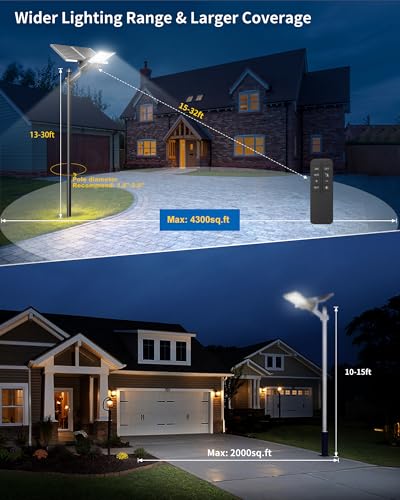 Image of Ofuray OL-18000W Solar Street Lights Outdoor,60,000Mah High Power Solar Security Flood Lights Parking Lot Lights Commercial Dusk to Dawn,IP67 6500k Led with Remote for Street,Court,Barn