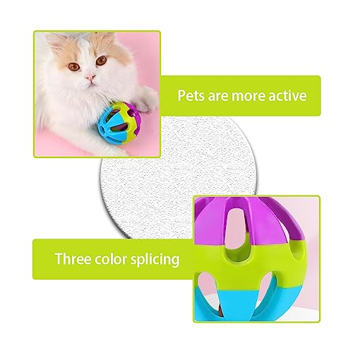 YanHLQJY 4 Pack Cat & Parrot Toys - Colorful Bird Balls with Bell for Small Pets, Blue - Image 4