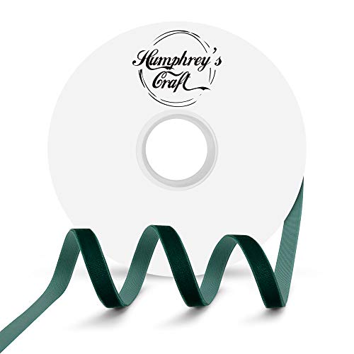 Humphrey's Craft 3/8 Inch Wide Green Crushed Velvet Ribbons Spool - 15 Yards Variety of Color Perfect for Sewing, Gift Wrapping, Jewelry Making, Wedding Decorating, and All Crafting Projects.