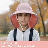 MASOCIO Baby Sun Hat Toddler Kids Girls Summer Bucket Hats Cap Girl 1 2 Years 12 18 Adjustable Age 6-24 Months Pink - Image 3