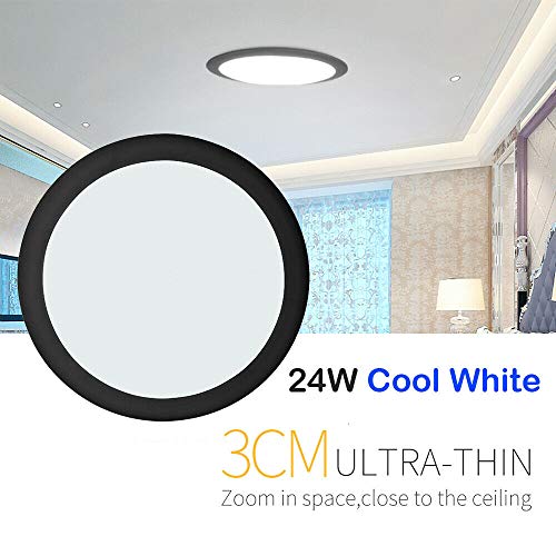 Lámpara de techo LED UFO de 18 W/24 W/36 W, ultrafina, moderna, para pasillo, salón, dormitorio, cocina, ahorro de energía, lámpara de pared, Weißes Licht, 44cm-24W