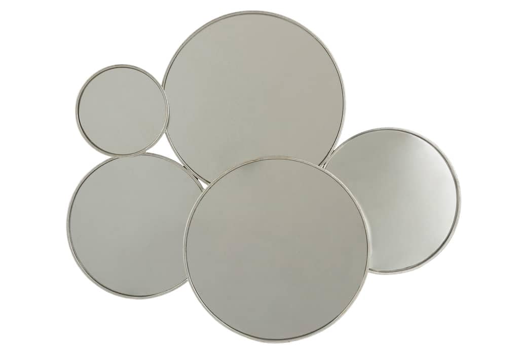 J-Line Mirror 5 Round Metal Silver