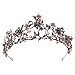 New 2026 Vintage Black Purple Crystal Flower Pearls Bridal Crown Rhinestone Pageant Diadem Veil Tiaras Wedding Hair Accessories Jewelry Fashion Trendy Creative Gift For Women And Men