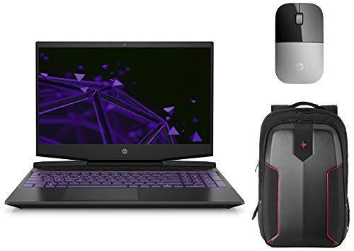 Image of HP Pavilion 15-dk0051TX Gaming Laptop (9th Gen Core i7-9750H /12GB /1TB HDD + 512GB SSD /Win 10 /4GB NVIDIA GTX 1650 Graphics) & Z3700 Wireless Mouse & Omen Gaming Backpack