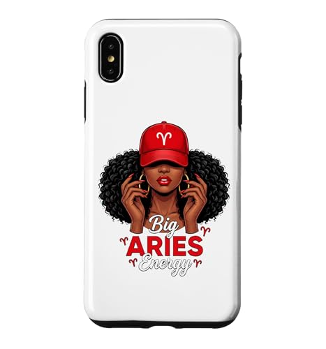 Big Energy Aries Zodiac Afro Women Red Cap Black Girl Women �X�}�z�P�[�X iPhone XS Max �p