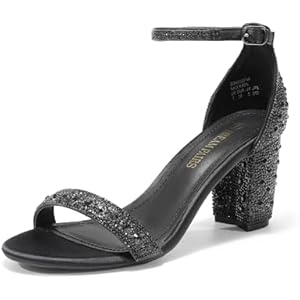 DREAM PAIRS Women's Chunk Low Heel Pump Sandals