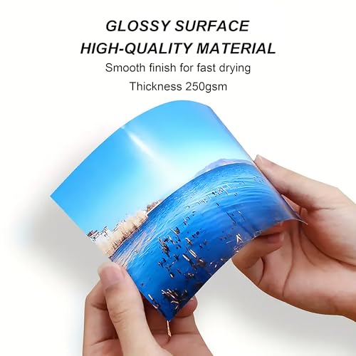 Papel de impressão fotográfica brilhante 4 x 6 a 100 folhas | Papel de câmera grosso durável | Melho