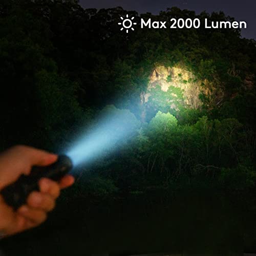 Rovyvon Gl7 G2 Flashlight 2000 Lumen Super Bright Usb C Rechargeable Flashlights With Dual Switch,5 Modes,Ipx8 Waterproof High Lumen Handheld Flashlights For Camping,Emergency #TOP1