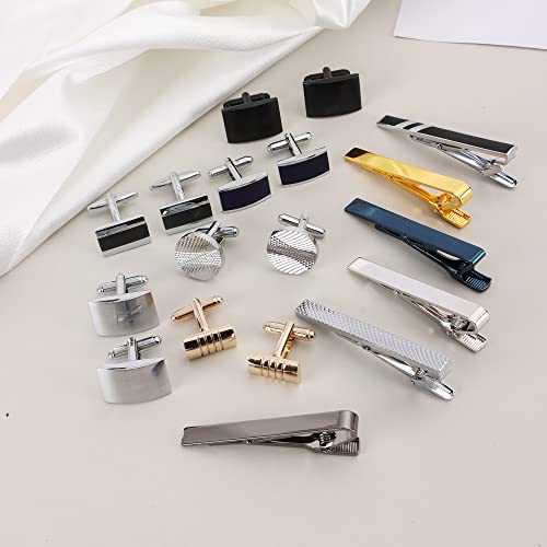 Sonnyx Men's Cufflinks And Tie Clips Set For Men Necktie Tie Bar Clips Business Shirts Wedding Tuxedo Classic Cuff Links For Wedding Groom Business Elegant Gift #TOP7