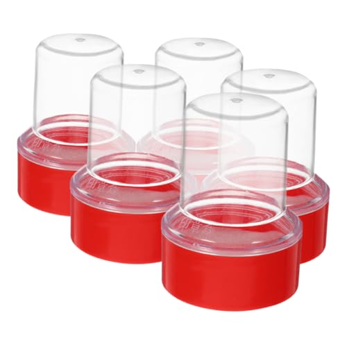 LALAFINA 5pcs Plastic Stamper Box Round Office Seals Case Sturdy Convenient Storage for Stamps Stamper Container