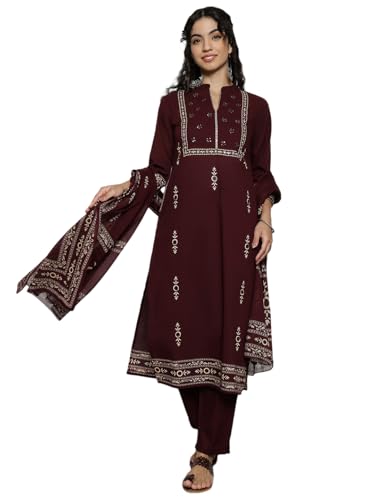 Image of Vbuyz Women'S Cotton Floral Print Straight Stitched Kurta Pant With Dupatta
