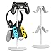 Headphone Stand & Controller Holder, Universal Headphone and Game Controller Stand, Adjustable Height Directional Brackets Desk Organization Display Stand (White)