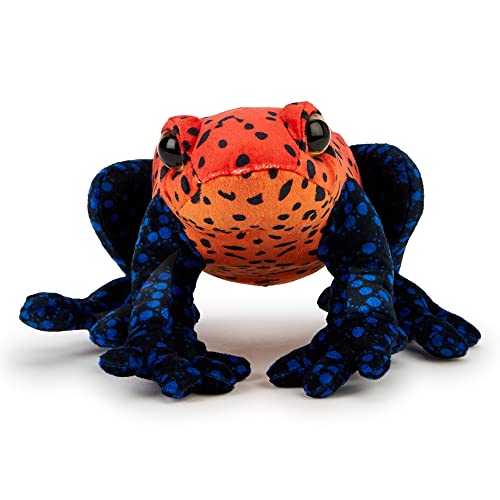 Zappi Co 100% Recycled Plush Poison Dart Frog Strawberry Red/Black Toy (21cm Length) Stuffed Soft Cuddly Eco Friendly Animals Collection for Newborns – Lifelike & Realistic