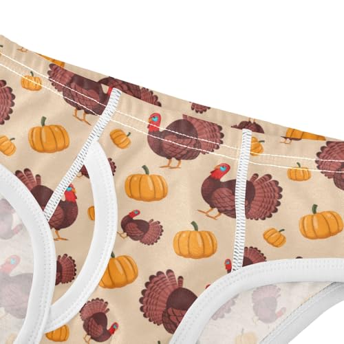 Boys' Exclusive Briefs Toddler Underwear 95% Combed Cotton Boxerbriefs 2T Turkey and Pumpkin Pattern 114