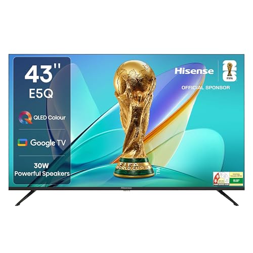 Hisense 108 cm (43 inches) E5Q Series Full HD Smart QLED Google TV 43E5Q (Black)
