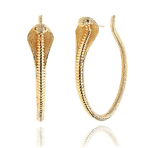MEVECCO Dainty Gold Snake Earrings for Women 18K Gold Plated Dainty Snake Huggie Hoop Earrings Small Tiny Minimalist Snake Hoop Huggie Earrings Snake Jewelry