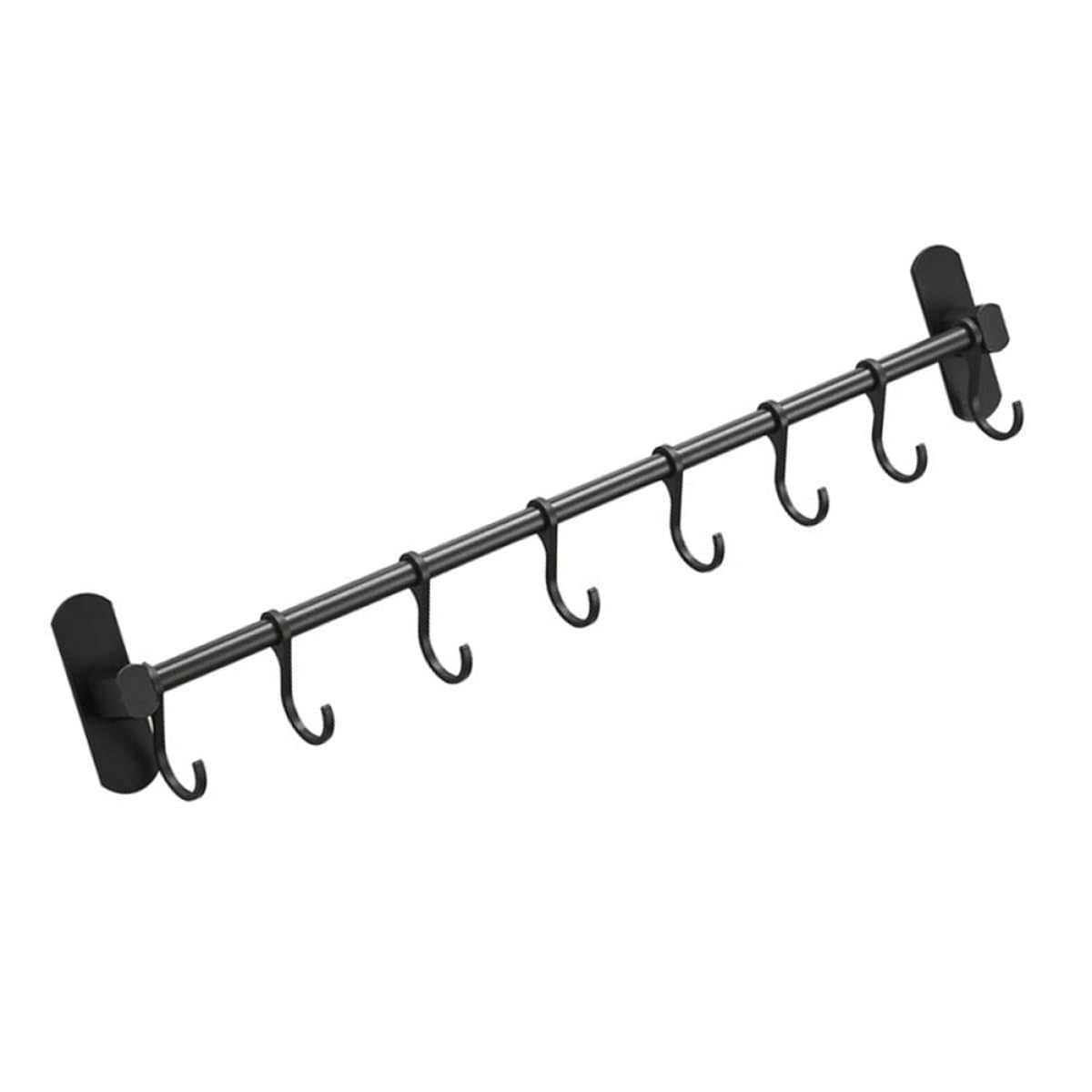 Kitchen Hanging Rod: No Drill Wall Rack - Space Aluminium Rail for Utensil Storage & Apartment Living (20x3.3in)