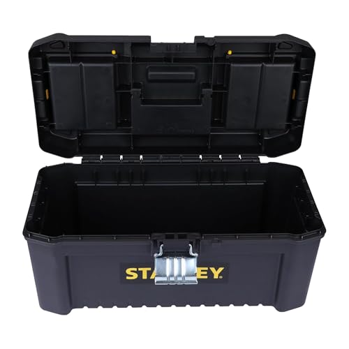 Stanley STST1-75518 Boite À Outils Plastique avec 2 Organiseurs Sur Le Couvercle - Plateau Porte-Outils - Larges Attaches métalliques - Cadenassable - Dimensions: 406mm x 205mm x 195mm Multicolore