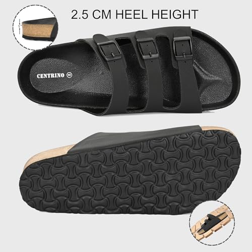 Image of Centrino Men's Berkin-Style Slip-On Sandals | Open Toe Design | Soft PU Footbed | Lightweight & Comfortable | Arch Support | On-Grip Sole | Casual Outdoor Wear (9208)