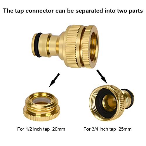 flintronic 2 Pack Threaded Tap Connector Garden Hose Tap Connector - Image 4