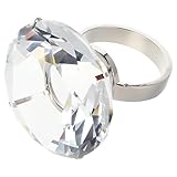 Hemoton 1pc Wedding Decoration 2.36Inch Alloy Glass Big Diamond Ring Romantic Proposal Wedding Props Home Ornaments Party Souvenirs