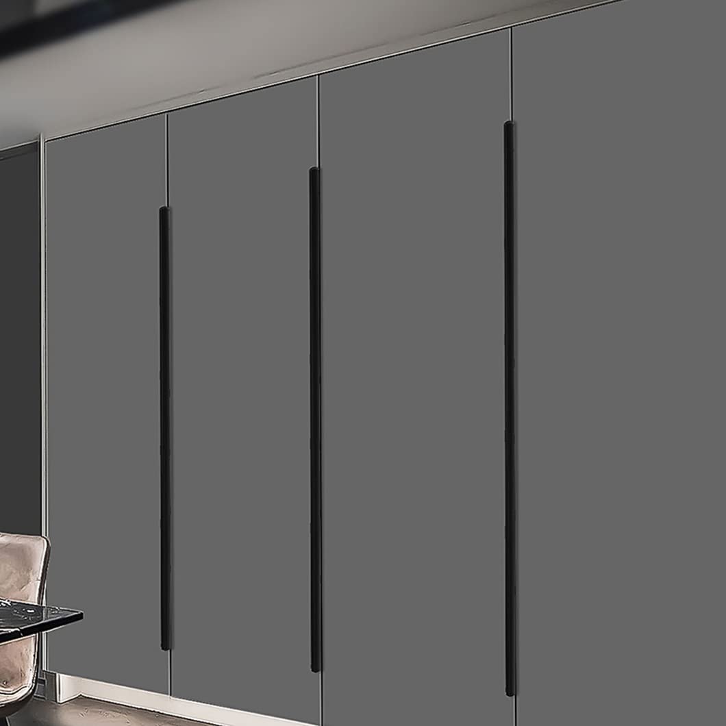 Maniglie nascoste moderne nere per mobili da cucina nascoste, maniglie invisibili per ante dell'armadio, 2 maniglie per cassetti, in lega di alluminio (lunghezza 1000 mm)