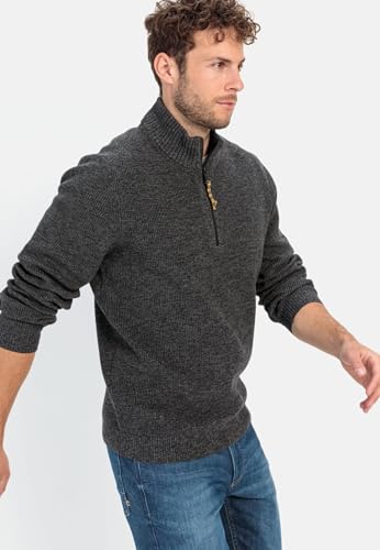 camel active Herren Stricktroyer aus Baumwollmix Dunkelgrau, Menswear-XXL – Ansicht 5