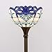 WERFACTORY Tiffany Floor Lamp Navy Blue Baroque Stained Glass Light 12X12X71 Inches Pole Torchiere Standing Corner Torch Uplight Decor Bedroom Living Room Home Office S003B Series