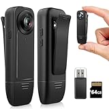 1080P Mini Body Camera with Audio and Video Body Worn Camera with 64GB Memory Card Loop Storage Body Cam Wearable Police Camcorder for Hiking,Walking,Travaling