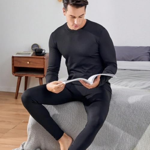 Conjunto Térmico Segunda Pele Térmico Flanelado Pelinho Frio Intenso Manga Longa Preto Para Homens e