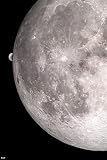 kamazflo Celestial Alignment: Jupiter Peeking from Behind the Moon 24" x 36" Astronomical Wall Art Poster
