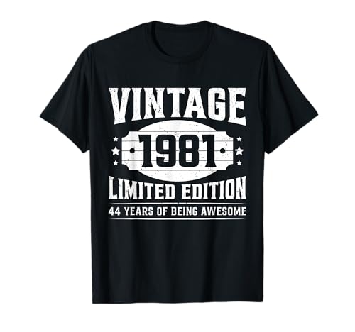 Vintage 1981 Limited Edition Classic Year Men Women Birthday Camiseta