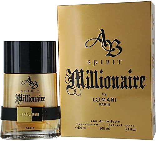 Lomani Ab Spirit Millionaire Eau De Toilette Spray for Men, Gold , 3.3 Ounce